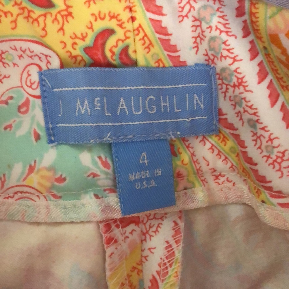 J. MCLaughlin casual paisley mid rise flare leg pants. Size 4 - Picture 13 of 14